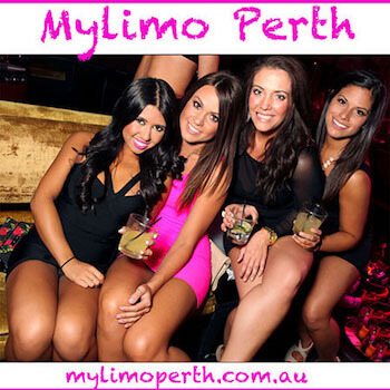 Perth guests celebrating the Hens Night with a stretch limousine party service.